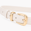 Sicily women's white leather belt strap detail