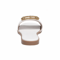Lyon women's white sandals upper detail