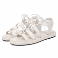 Monaco women's white sandals side profile