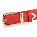 Sicily women's red leather belt strap detail