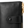 As women's black wallet closure detail