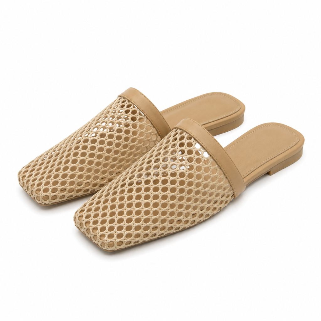 Concorde women's cream mules upper detail