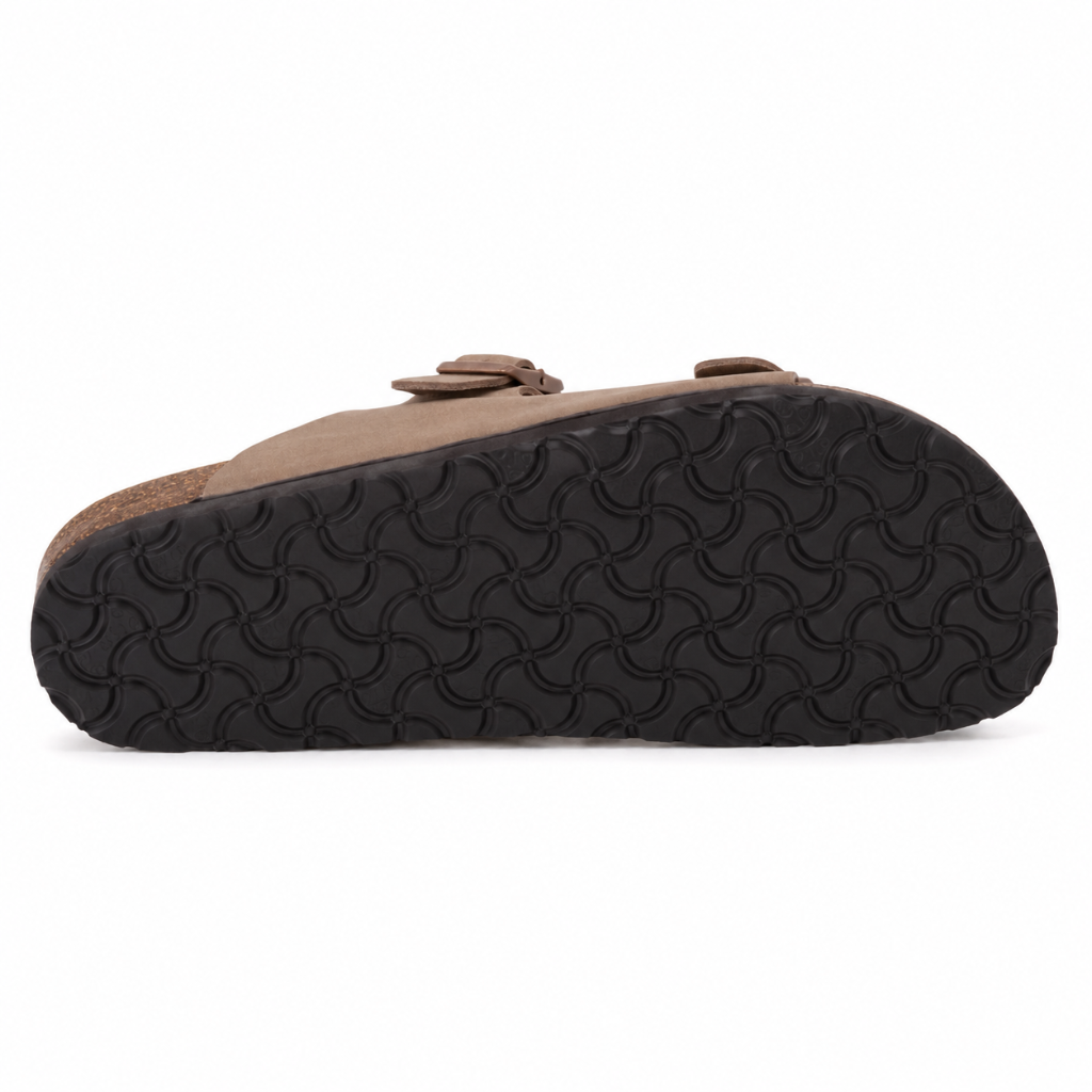 Chantilly women's grey slide sandals PU upper detail