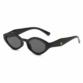 Used women's black sunglasses with grey lenses