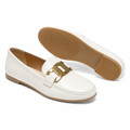Nice women's white loafers upper detail