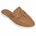 Madeleine women's cream mules upper detail