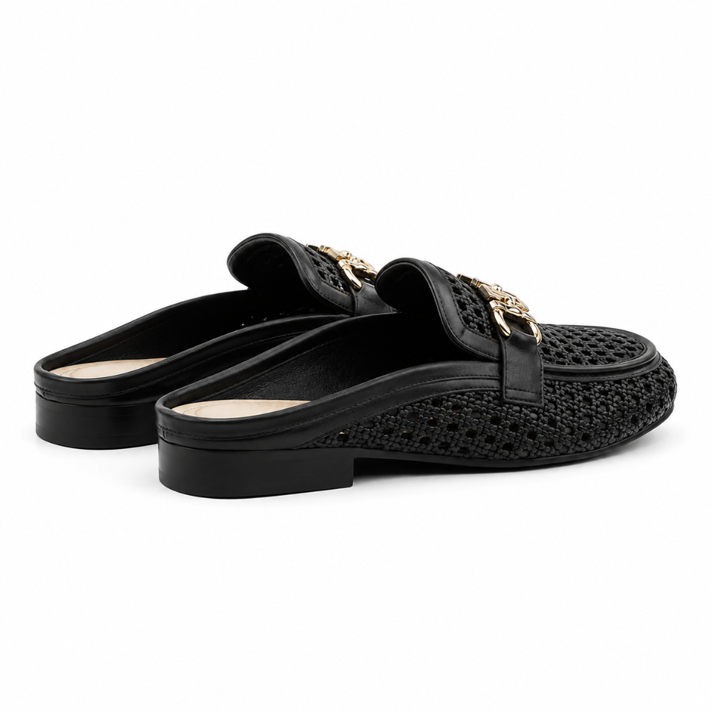 Opera women's black mules sole detail