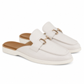 Madeleine women's white mules side profile
