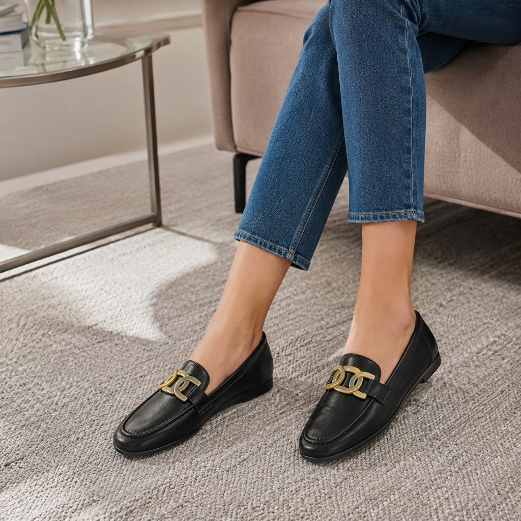 Nice women's black loafers alternate angle