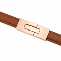 Prague brown leather belt buckle detail