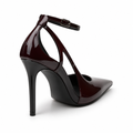 Paris women's burgundy court shoes heel detail