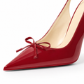 Loire women's red court shoes pointed toe detail