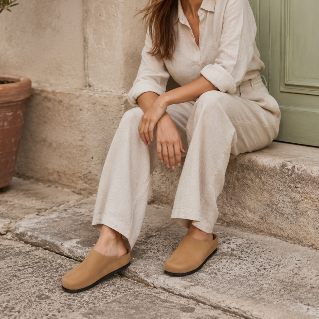 Annecy women's brown leather sandals alternate view