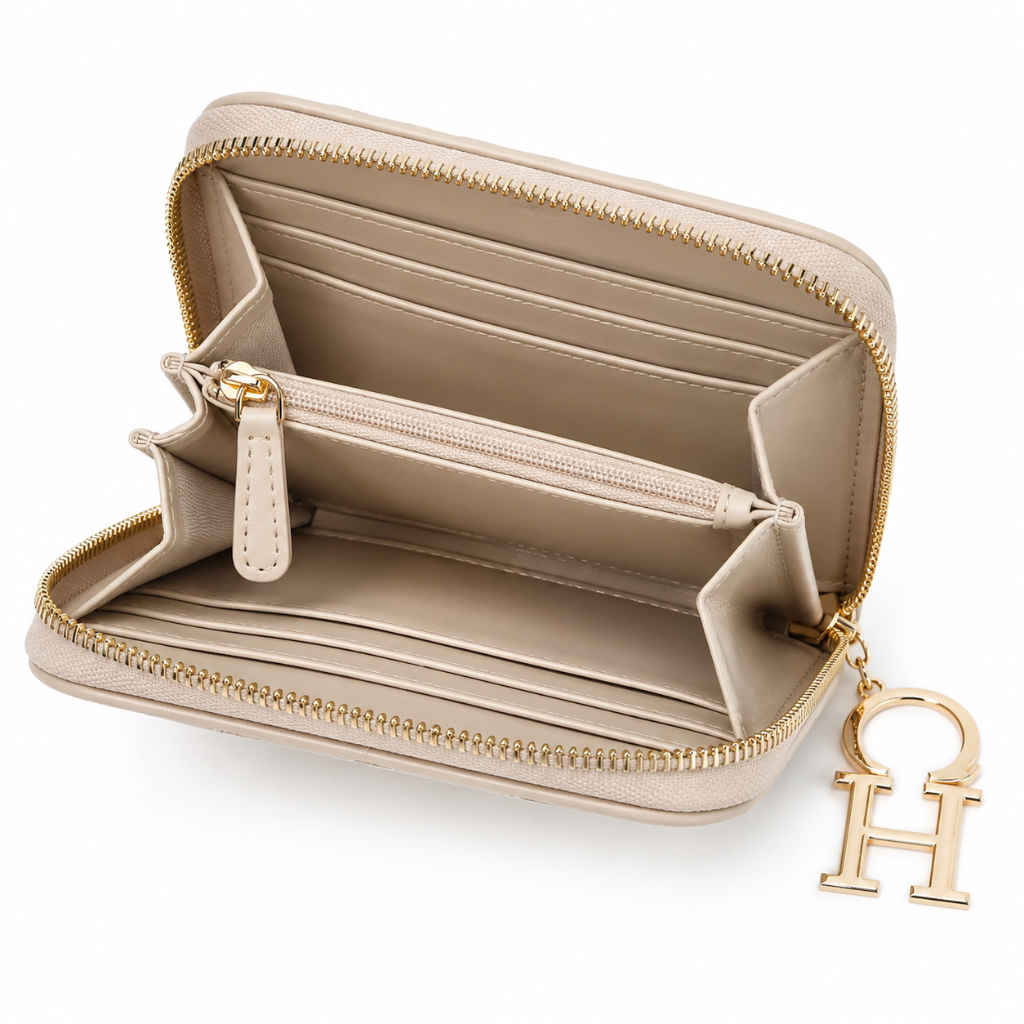 Verona women's khaki wallet interior slot pocket