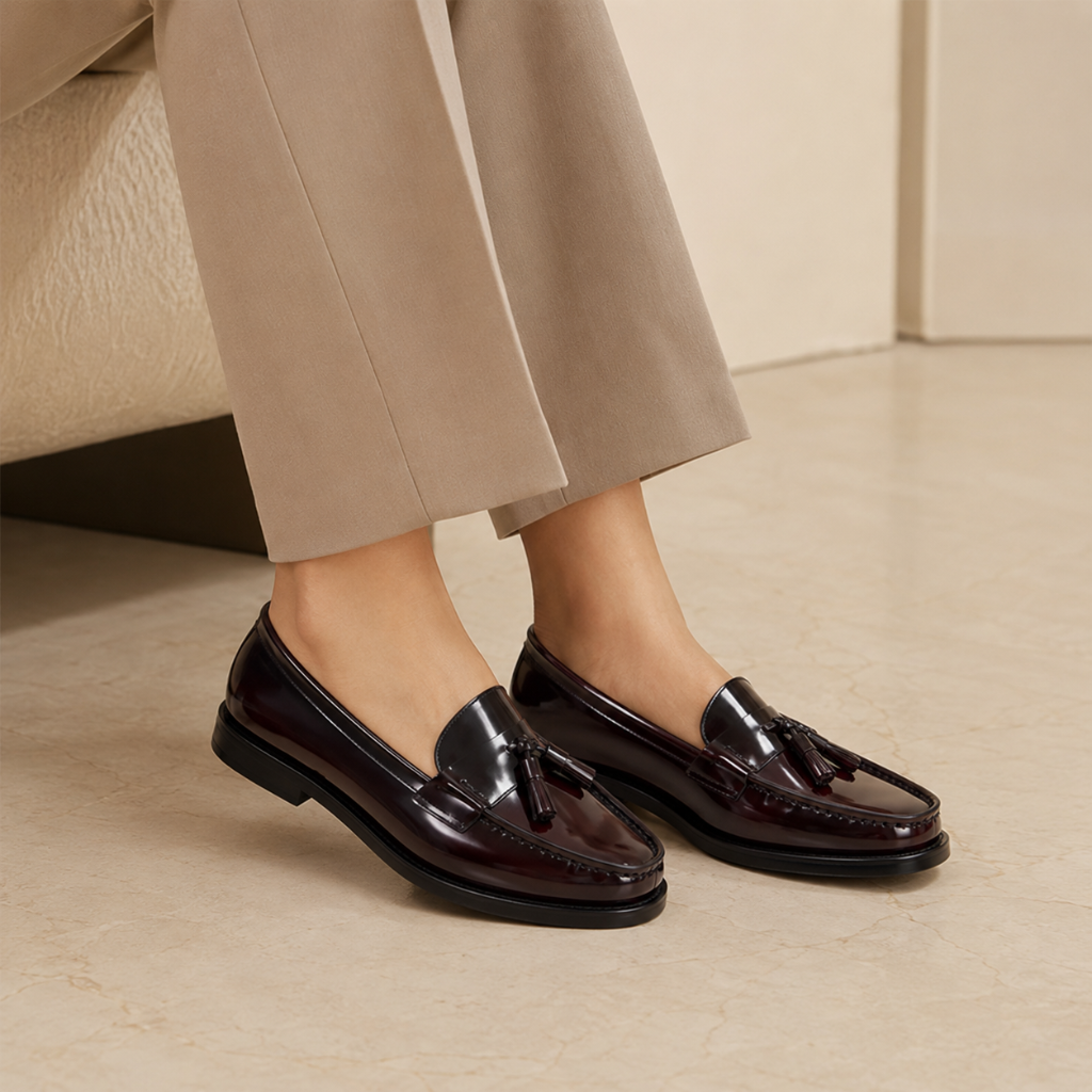 Paris women's brown loafers alternate angle