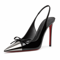Loire women's black court shoes side profile