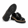 Colmar women's black loafers heel detail