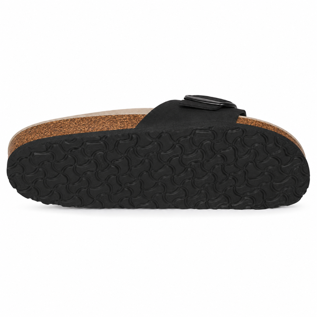 Deauville women's black suede sandals cow-suede upper detail