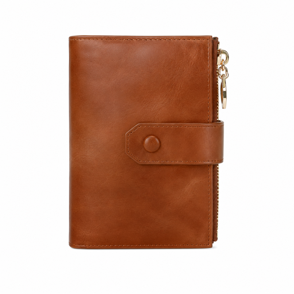 As women's caramel wallet