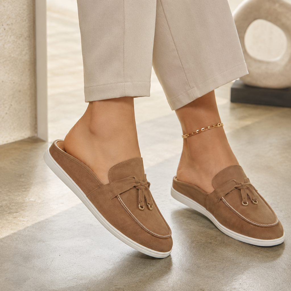 Madeleine women's cream mules alternate angle
