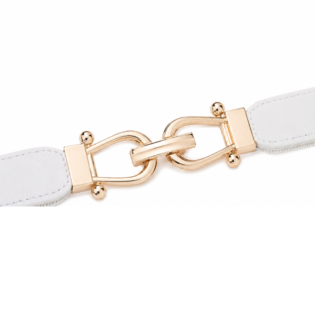Madrid white elastic belt detail