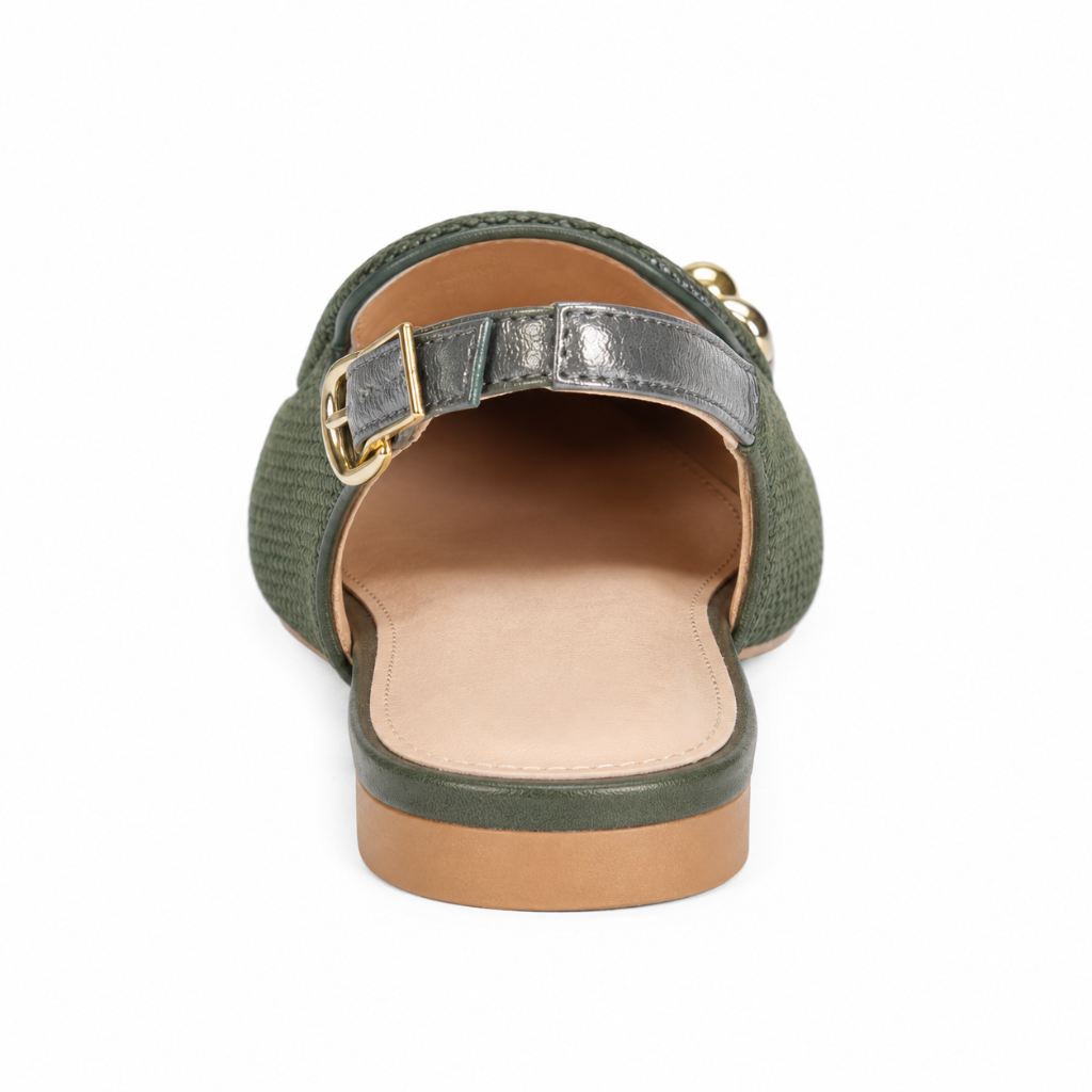 Venice women's green mules sole detail