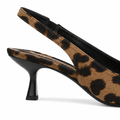 Deauville women's leopard print court shoes pointed toe detail