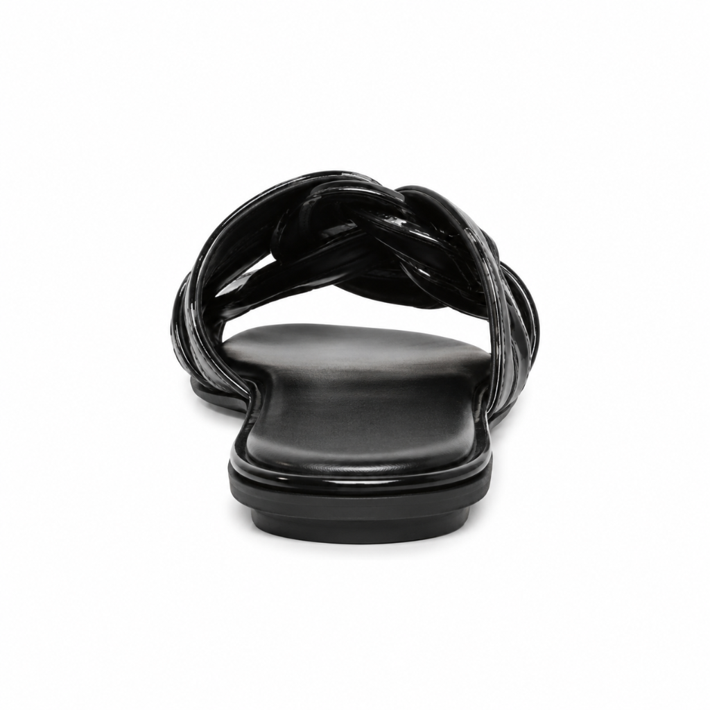Nice women's black sandals fastening detail
