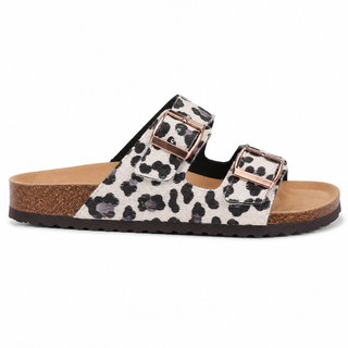 Colmar women's grey leopard-print sandals