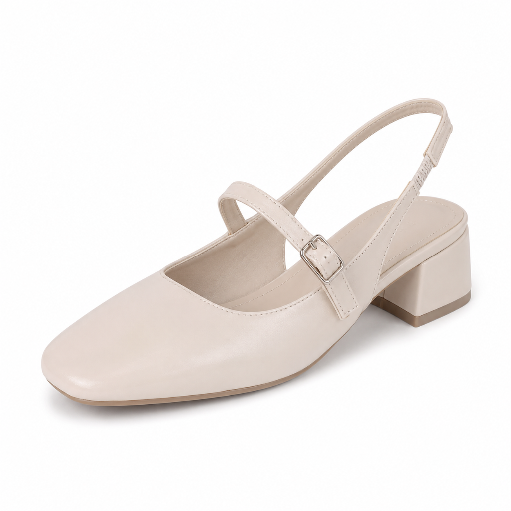 Provence women's nude court shoes side profile