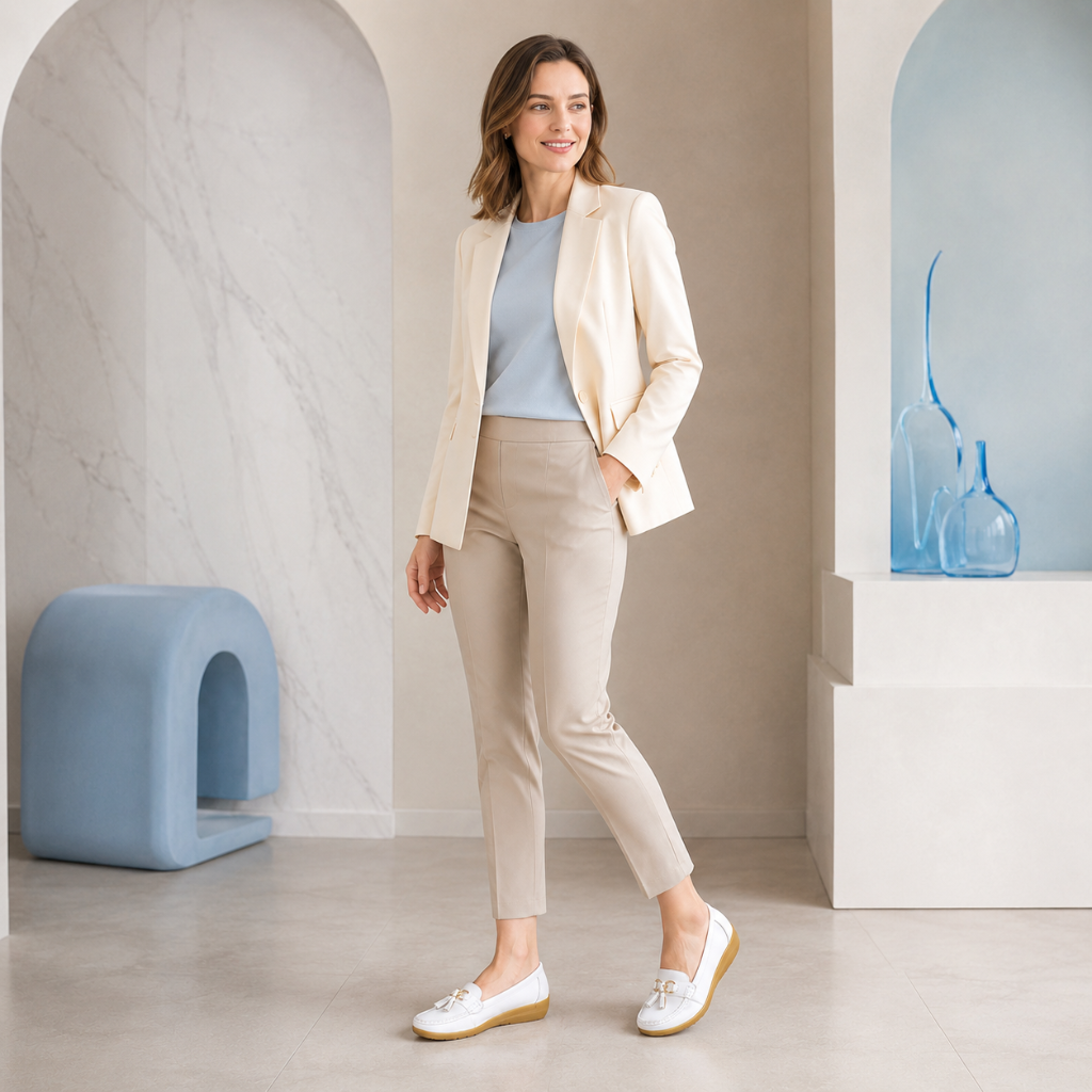 Avignon women's white loafers additional view