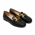 Nice women's black loafers side profile