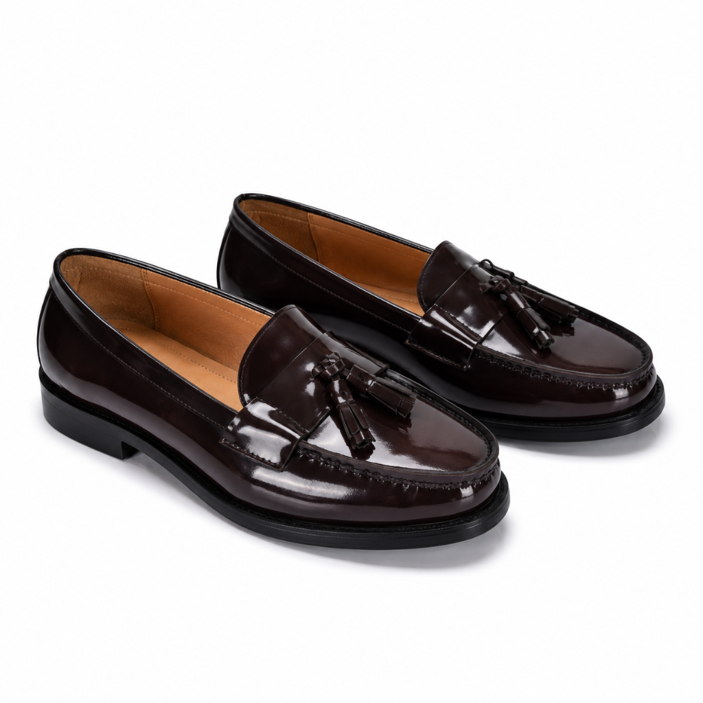 Paris women's brown loafers side profile