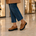 Chantilly women's caramel loafers alternate angle