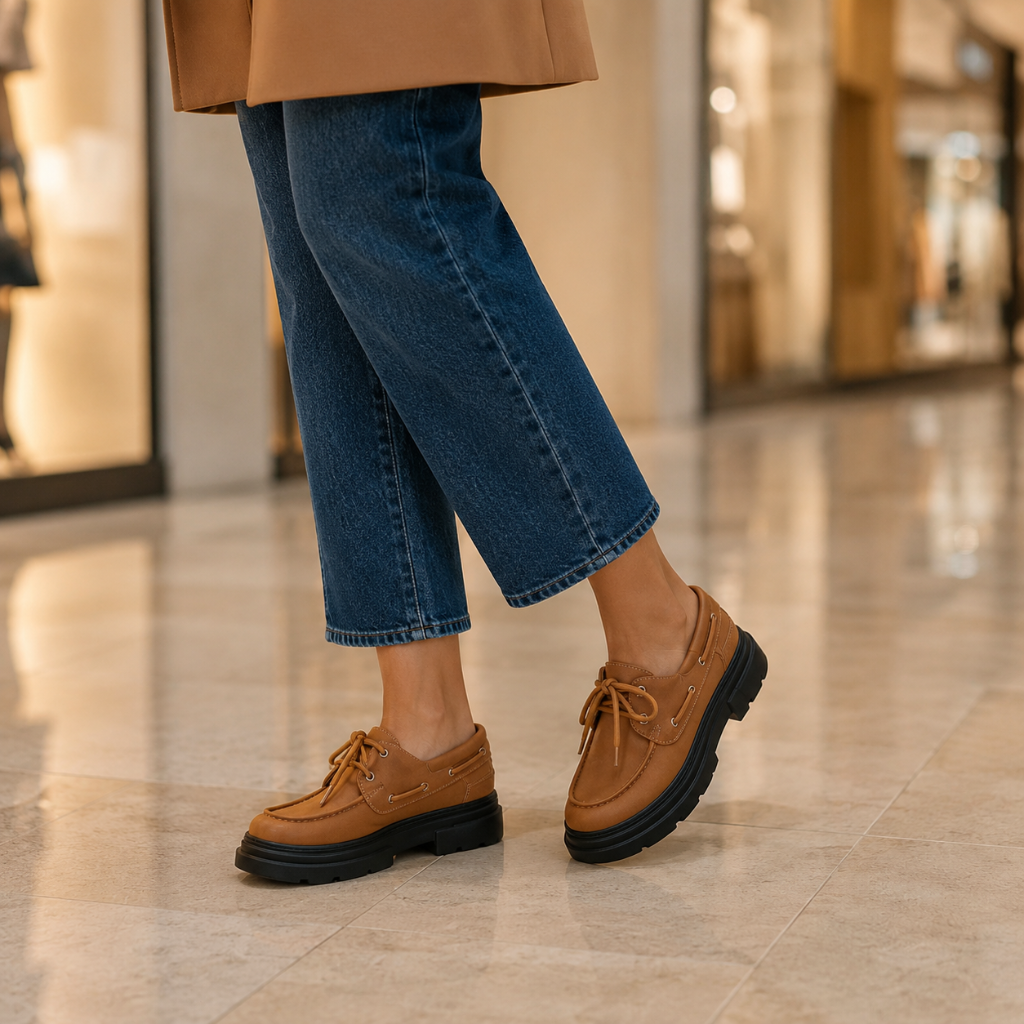 Chantilly women's caramel loafers alternate angle