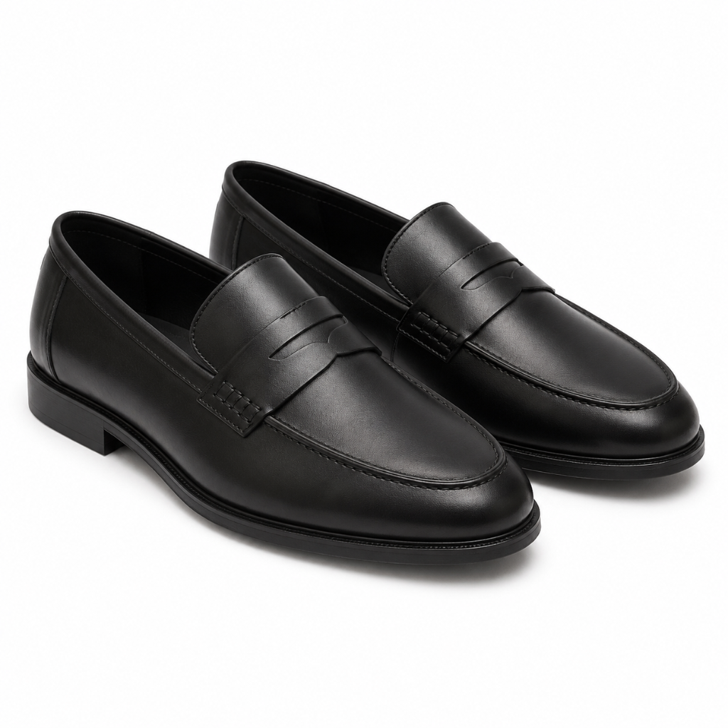 Bordeaux women's black loafers side profile