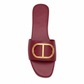 Lyon women's burgundy sandals sole detail