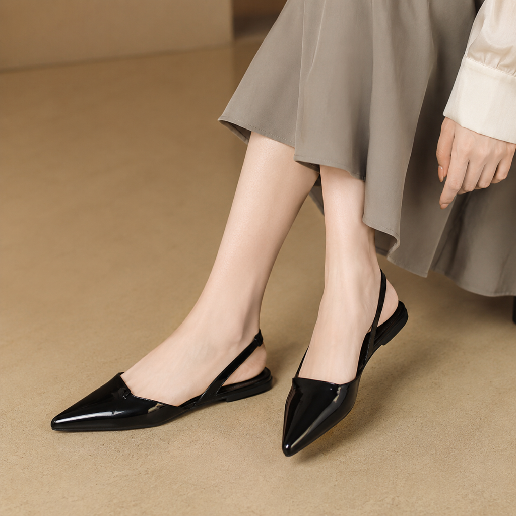 Bastille women's black mules alternate angle