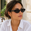 Used black sunglasses with grey lenses alternate angle