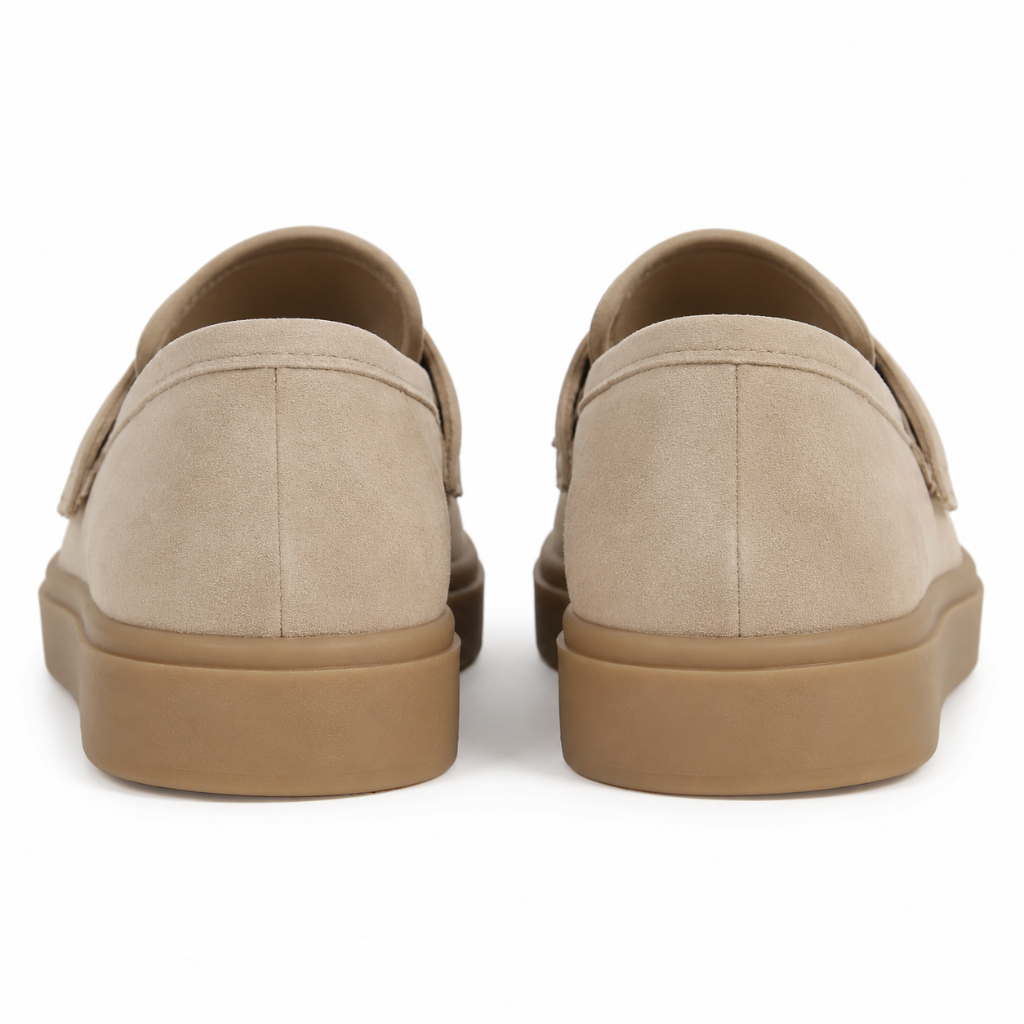 Annecy women's beige loafers upper detail
