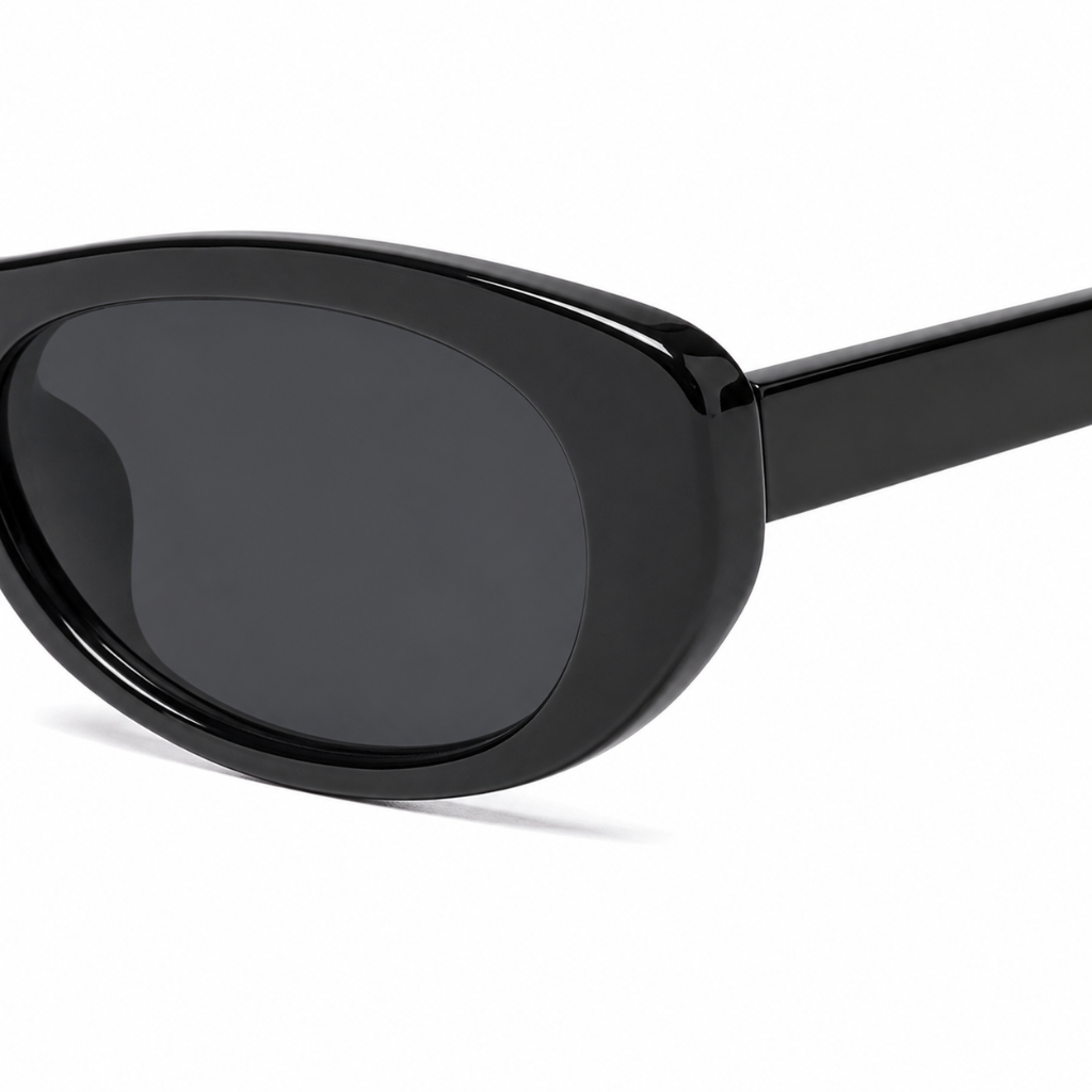Geneva black square sunglasses side profile
