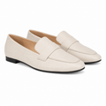 Bordeaux women's white loafers side profile