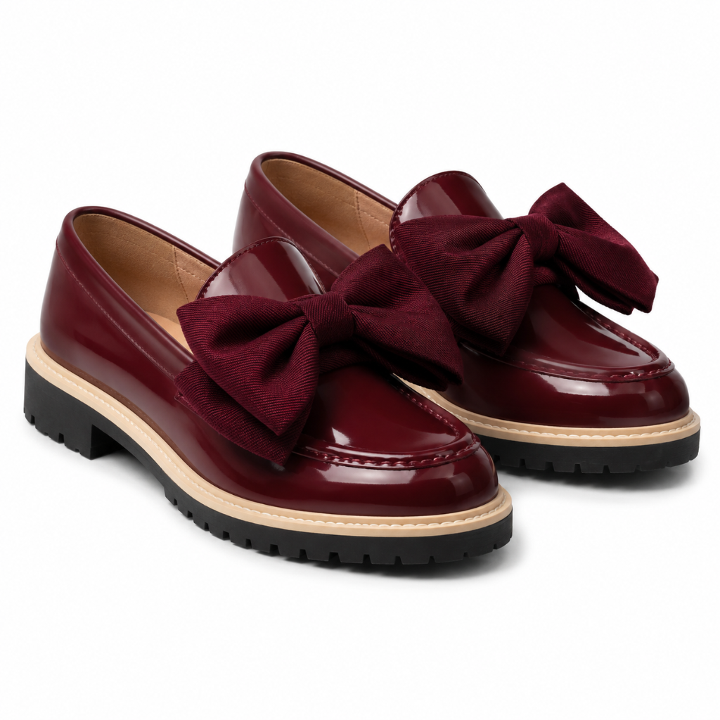 Strasbourg women's burgundy loafers side profile