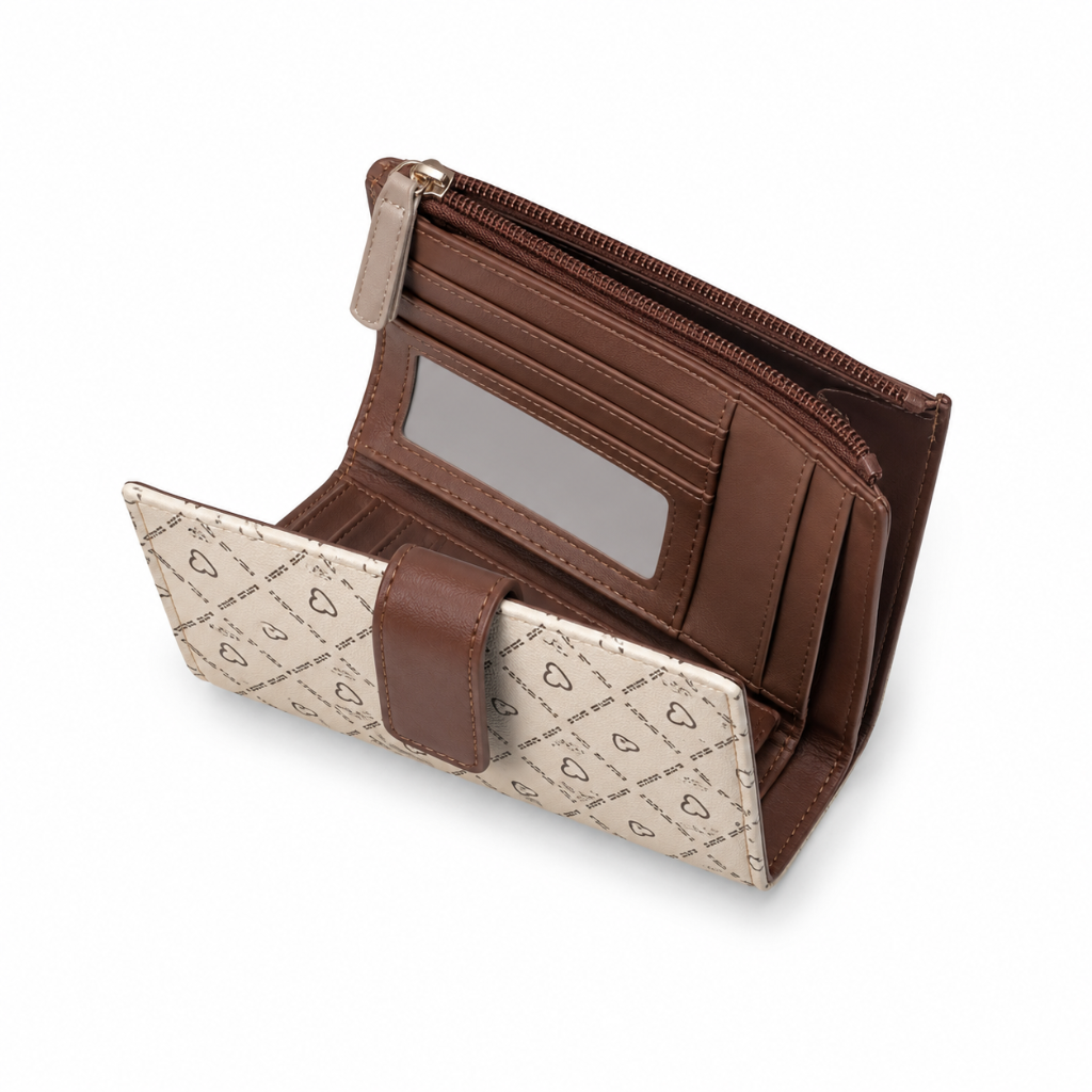 Siena women's white wallet interior compartments