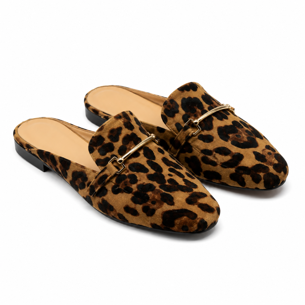 Rivoli women's leopard-print mules side profile