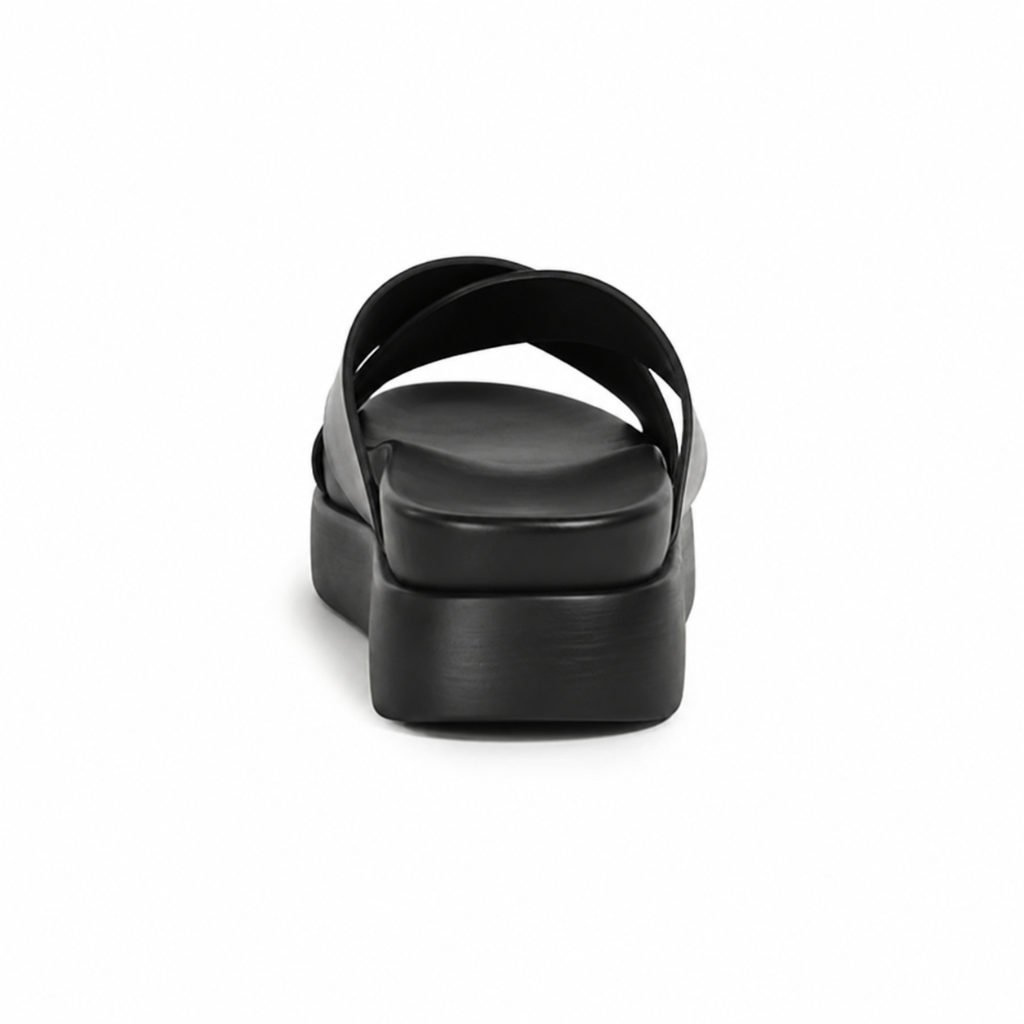Cannes women's black sandals fastening detail
