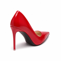 Annecy women's red court shoes heel detail