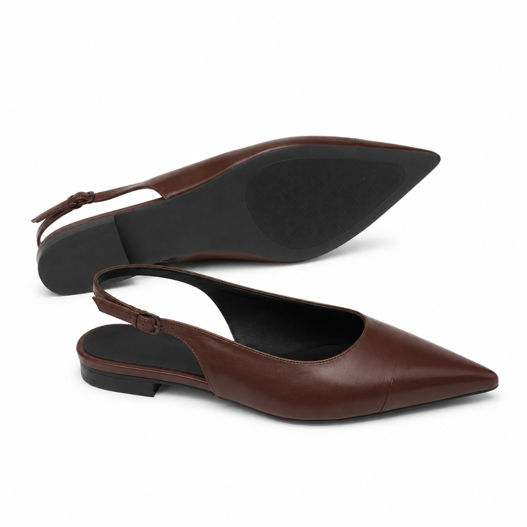 Bastille women's brown mules buckle strap detail