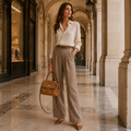 Marais women's light brown tote bag zip closure detail