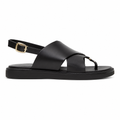 Marseille women's black leather sandals